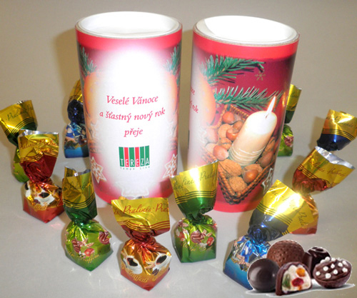  Èokoládové bonbóny v tubusu vánoèní stùl nápady na firemní vánoèní dárky eshop